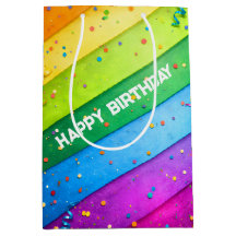 Striped Rainbow with confetti