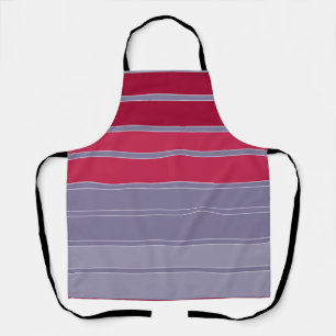 Striped red and gray simple pattern  apron