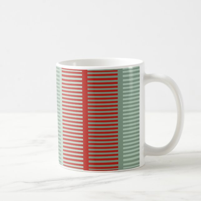 Striped Red and Green Pattern Coffee Mug (Right)