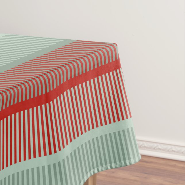 Striped Red and Green Tablecloth (In Situ)