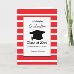 Striped Red Class of 2025 Graduation Card