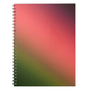 Striped, red , green , gradient   notebook