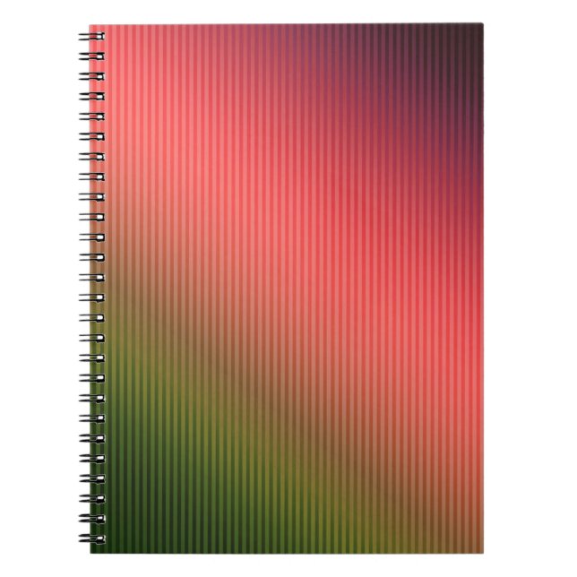 Striped, red , green , gradient   notebook (Front)