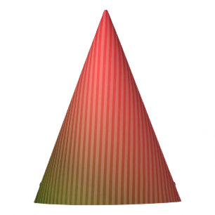 Striped, red , green , gradient   party hat