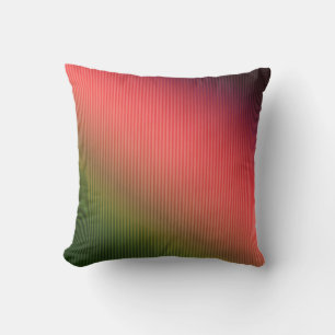 Striped, red , green , gradient  throw pillow