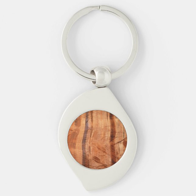 Striped Rock of Double Arch Alcove II at Zion Keychain (Front)