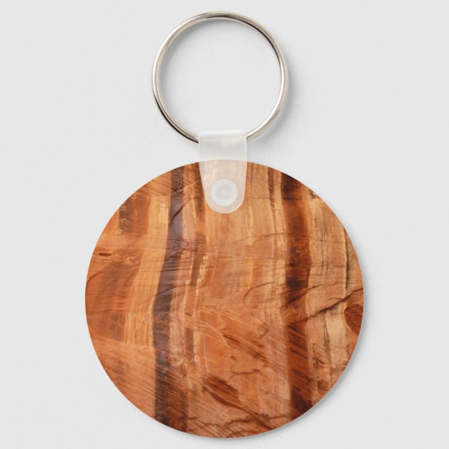 Striped Rock of Double Arch Alcove II at Zion Keychain (Front)