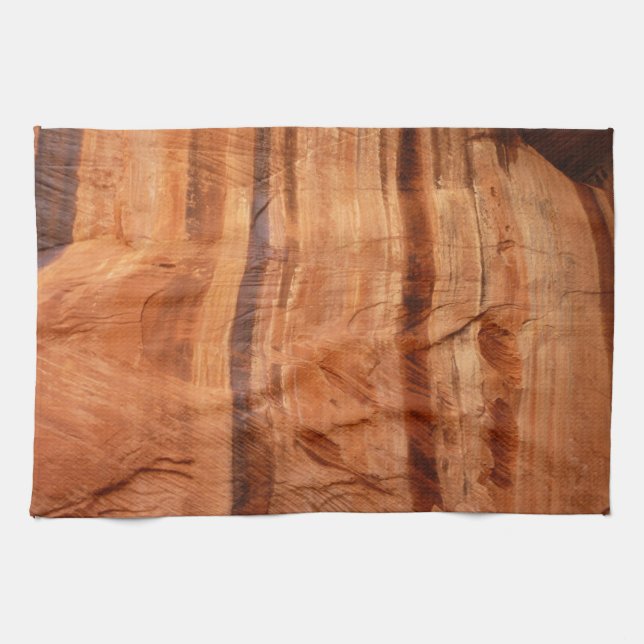 Striped Rock of Double Arch Alcove II at Zion Kitchen Towel (Horizontal)