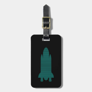 striped rocket luggage tag