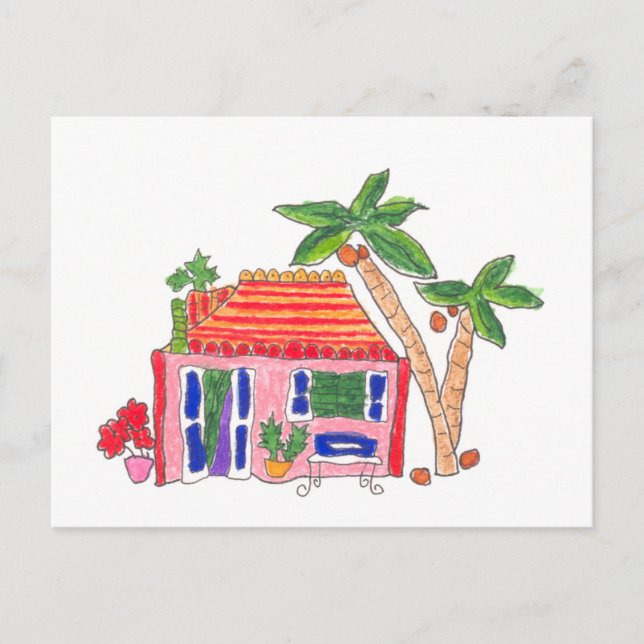 Striped Roof House Postcard (Front)