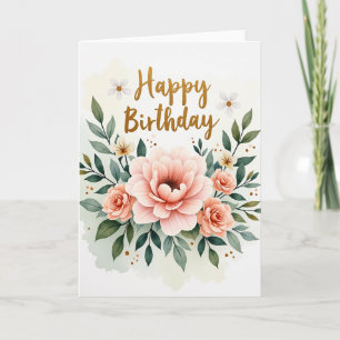 Striped Rose Gold Script Card