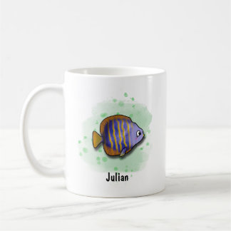 striped Saltwater Fish watercolour style Coffee Mug