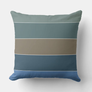 Striped Sand and Surf Colours of Barbados Outdoor Pillow