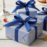 Striped Sapphire Blue Jewish Gold Star of David Wrapping Paper<br><div class="desc">This Striped Sapphire Blue Jewish Gold Star of David Wrapping Paper features elegant gold colored Stars of David set against sapphire blue and white stripes for a timeless elegant look. Perfect for Hanukkah gifts, holiday celebrations, and Jewish festivities like Bar Mitzvah and Bat Mitzvah, this luxurious design adds timeless elegance...</div>