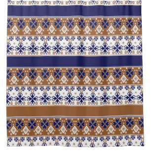 Striped scandinavian pattern brown blue