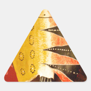 Striped Sensation Tiger Barb Fish Art Print Triangle Sticker