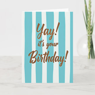 Striped Shimmer Birthday Card