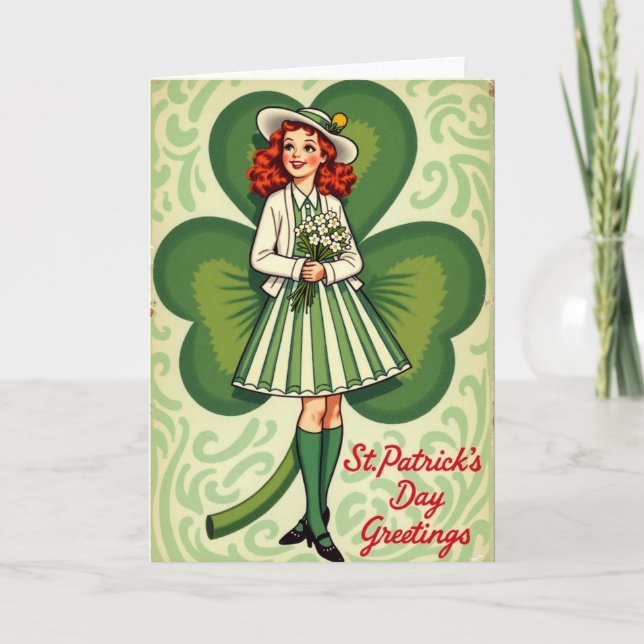 Striped Skirt St Patricks Day Card (Front)