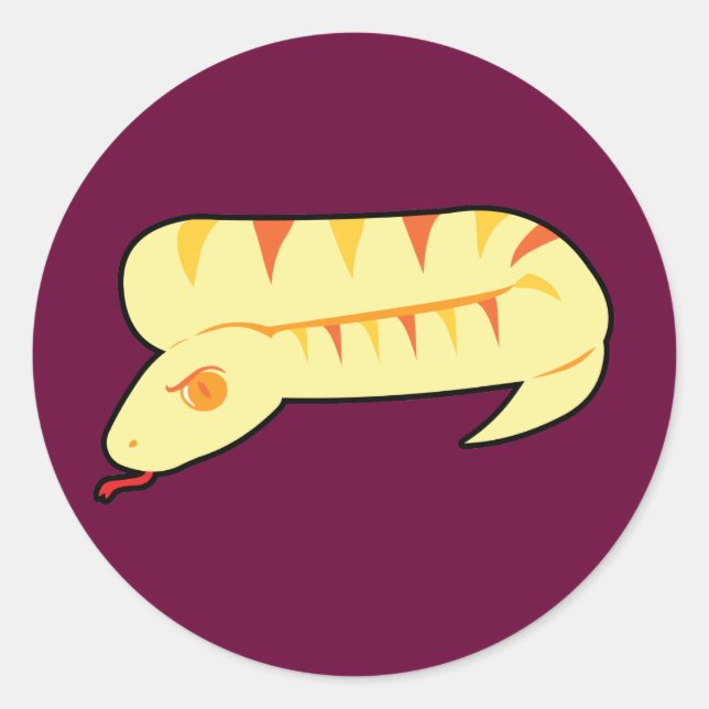 Striped Snake Classic Round Sticker (Front)
