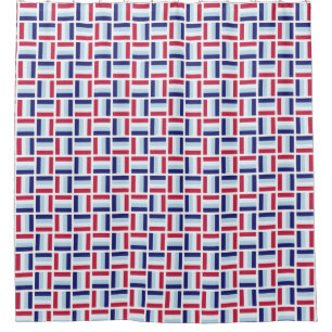 Striped Square Pattern - Blue and Red