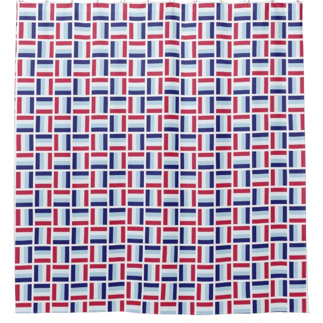 Striped Square Pattern - Blue and Red (Front)