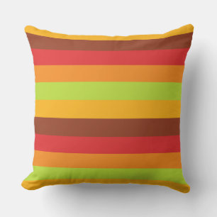 Striped Summer Sunset Abstract Lines Beach Throw Pillow