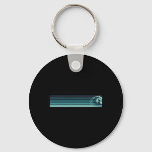 Striped Surfer Catching Rrel Keychain