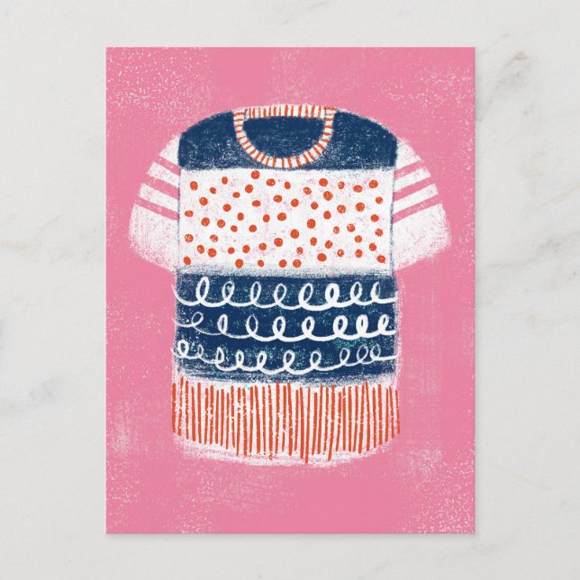 Striped T-shirt Postcard (Front)