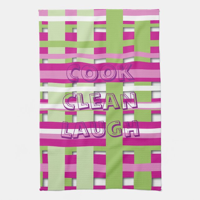Striped Tea Towel - Personalize (Vertical)