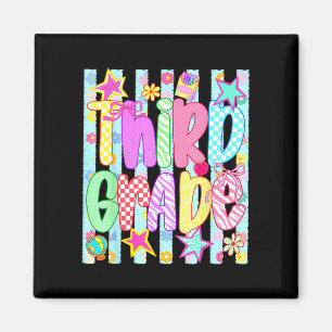 Striped teacher preppy 3rd third grade back to magnet