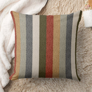 Striped textured herringbone throw pillow