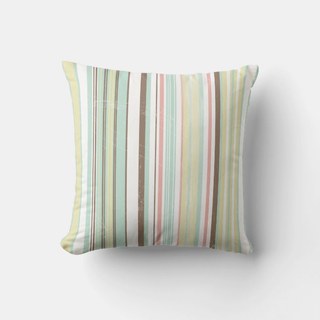 Striped Throw pillow with Green Back (Front)
