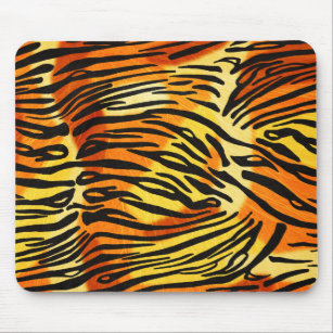 Striped Tiger Fur Print Pattern Mouse Pad