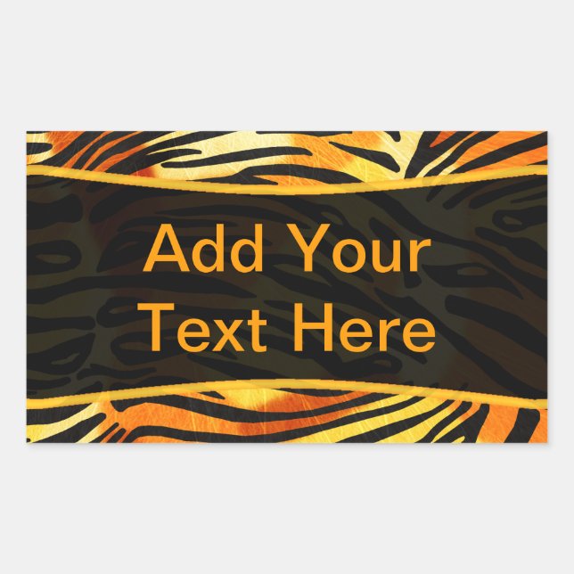 Striped Tiger Fur Print Pattern Personalized Sticker (Front)