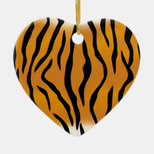 Striped Tiger Pattern Ceramic Ornament