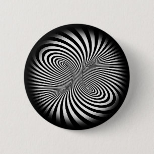 Striped torus. Optical illusion of endless motion 2 Inch Round Button