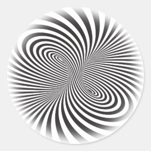 Striped torus. Optical illusion of endless motion Classic Round Sticker