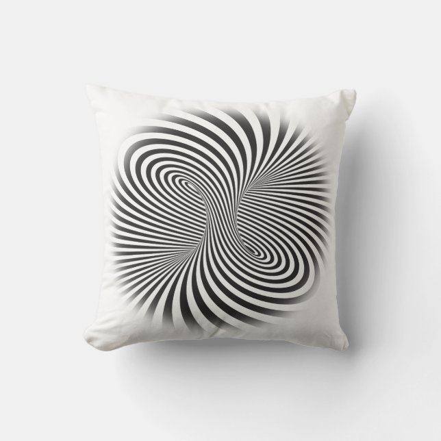 Striped torus. Optical illusion of endless motion Throw Pillow (Front)