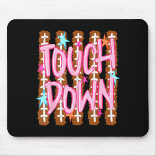 Striped touchdown football mom fall sports funny mouse pad