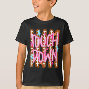 Striped touchdown football mom fall sports funny T-Shirt