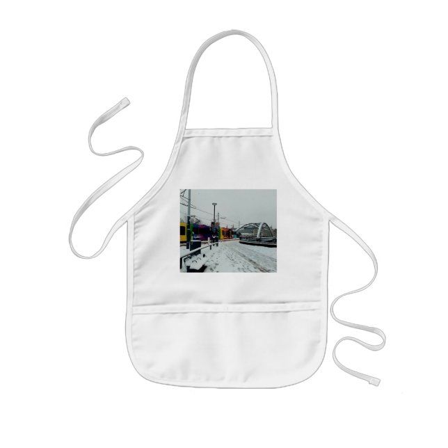Striped tram kids apron (Front)