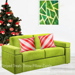Striped Treats Throw Pillow