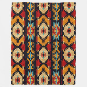 Striped Tribal Art Pattern Fleece Blanket
