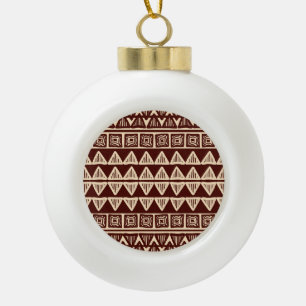 Striped Tribal: Ornamental Artwork. Ceramic Ball Christmas Ornament