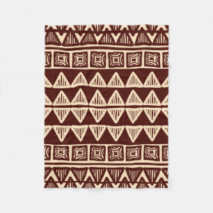 Striped tribal ornamental pattern fleece blanket