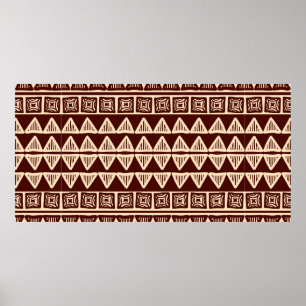 Striped tribal ornamental pattern poster