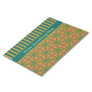 Striped Tribal Rust, Green, Teal Notepad or Jotter