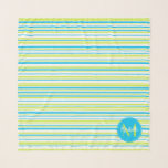 Striped Turquoise Blue Green Simple Name Monogram Scarf<br><div class="desc">This simple and cute scarf features fresh design in vibrant colours - stripes pattern in turquoise blue and lime green. Makes an elegant and cool gift. • Personalize it with your name and/or monogram, delete text or customize further - edit fonts, colours, resize/move images, add text and more, or transfer...</div>