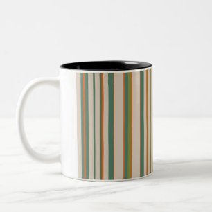 Striped Two-Tone Mug, 15 oz Two-Tone Coffee Mug
