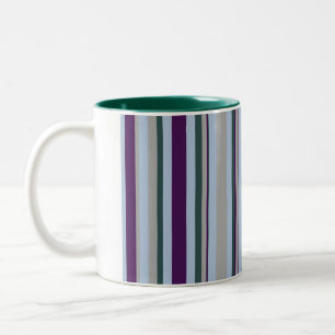 Striped Two-Tone Mug, 15 oz Two-Tone Coffee Mug